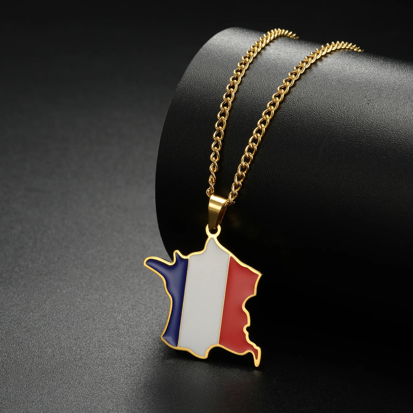 France Map & Flag Pendant