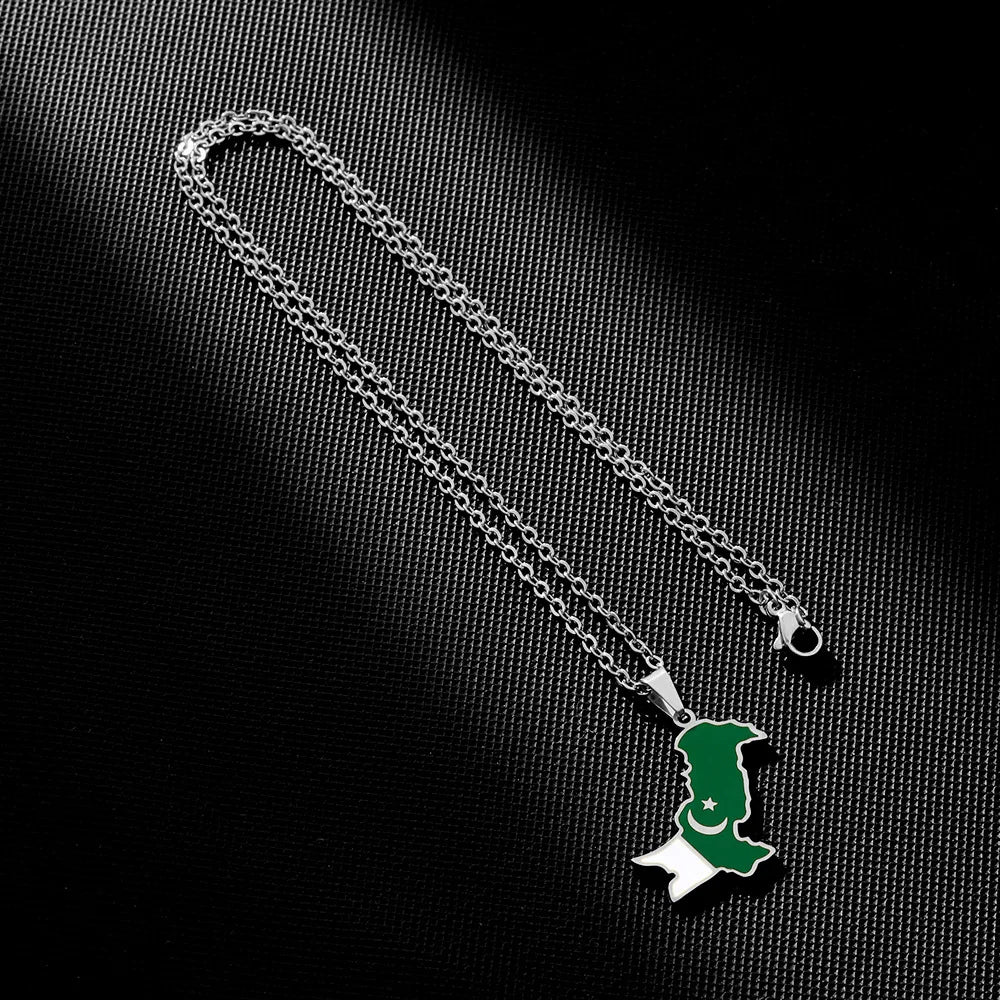 Pakistan Map & Flag Pendant