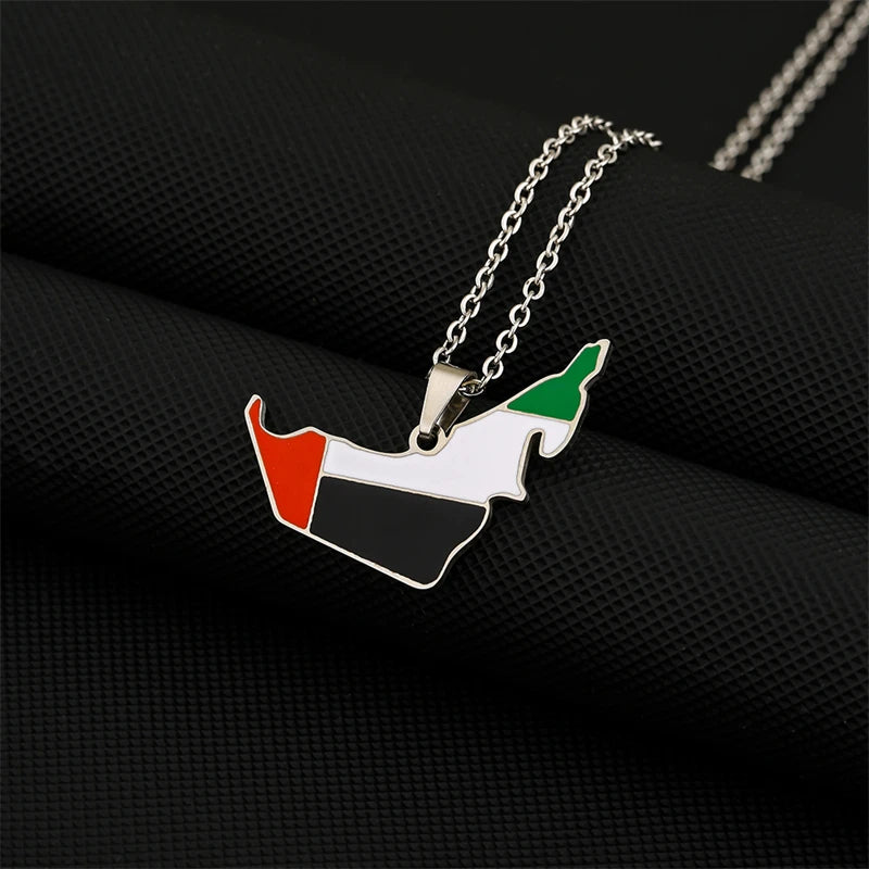 UAE Map & Flag Pendant