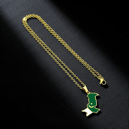 Pakistan Map & Flag Pendant