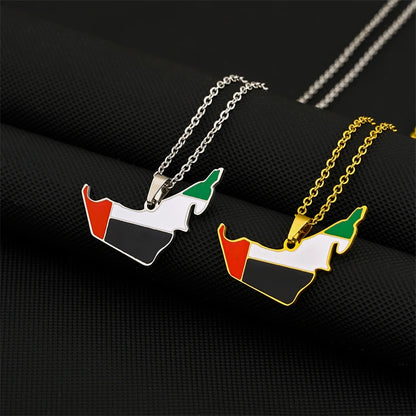 UAE Map & Flag Pendant